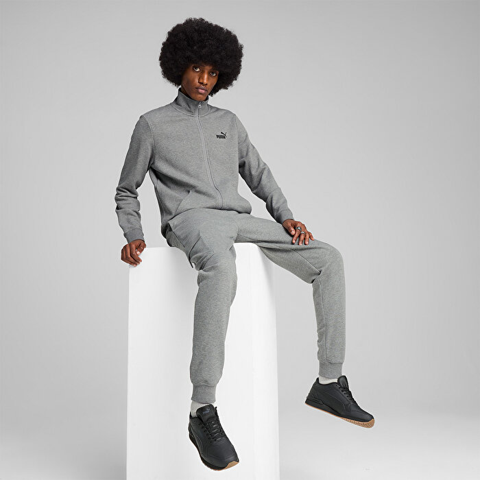 Puma Essentials No 1 Logo Track Erkek Gri Dik Yaka Ceket