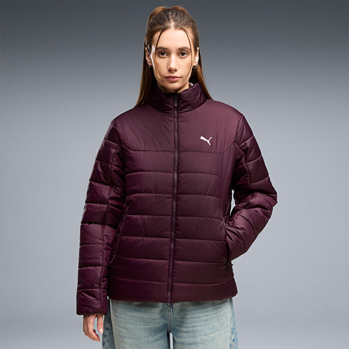 Puma Essentials Padded Kadın Bordo Dik Yaka Mont