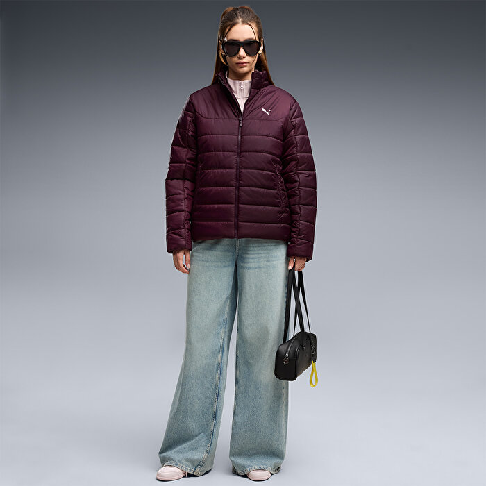 Puma Essentials Padded Kadın Bordo Dik Yaka Mont