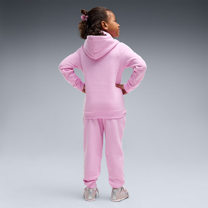 Puma Takım Essentials No 1 Logo Sweat Suit Çocuk Pembe Kapüşonlu Eşofman Takımı