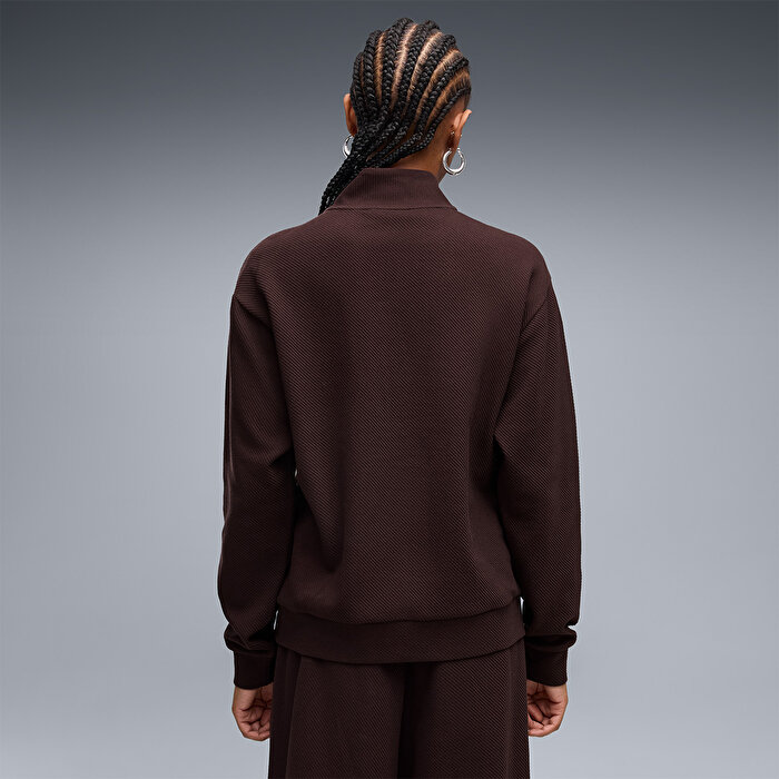 Puma Essentials Elevated Kadın Kahverengi Dik Yaka Sweatshirt