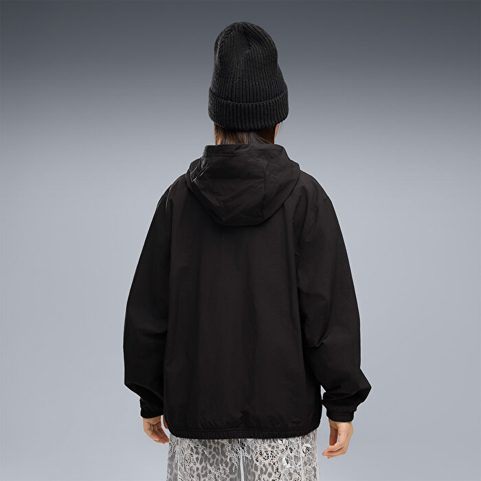 Puma Fleece Lined Çocuk Siyah Kapüşonlu Mont