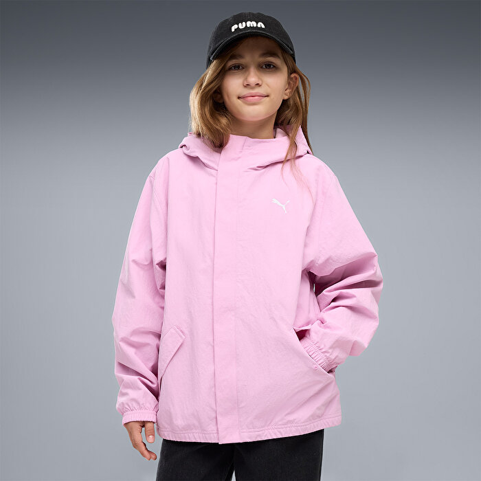 Puma Fleece Lined Çocuk Pembe Kapüşonlu Mont