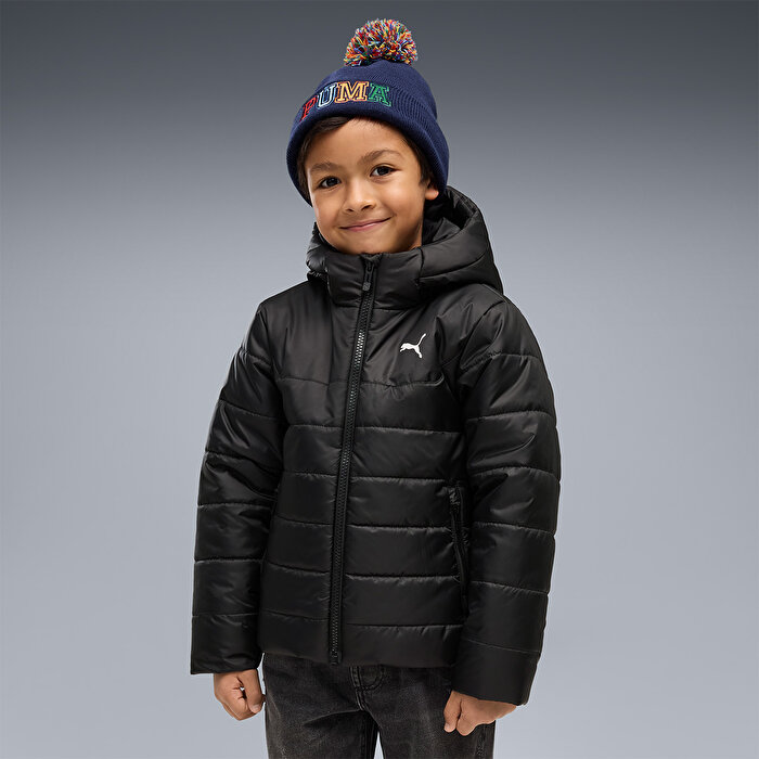 Puma Essentials Padded Çocuk Siyah Kapüşonlu Mont