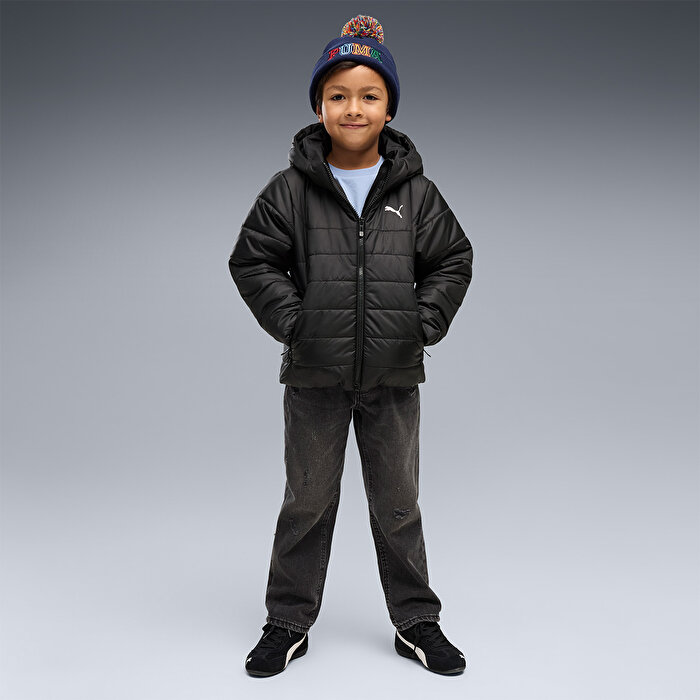 Puma Essentials Padded Çocuk Siyah Kapüşonlu Mont