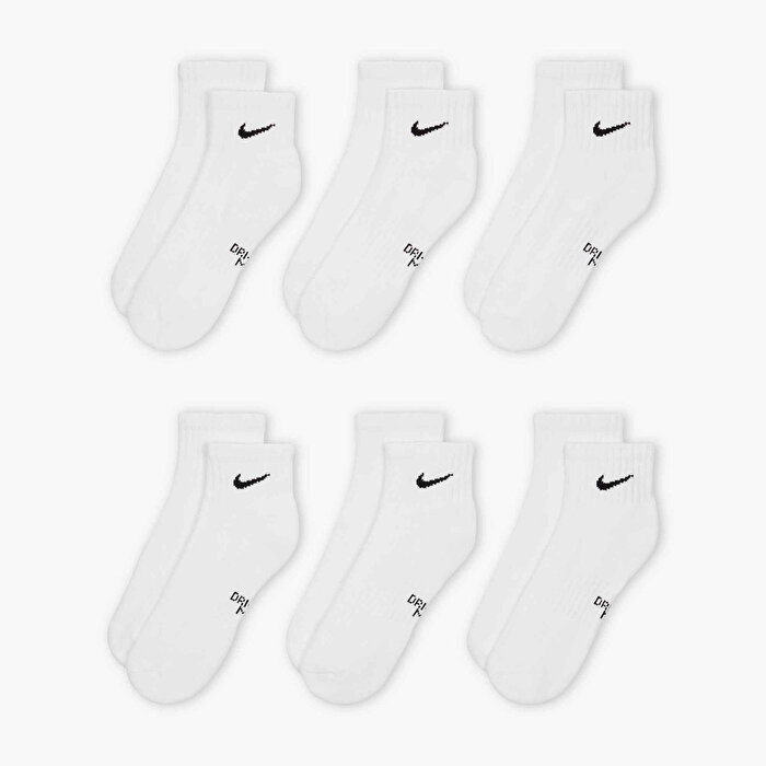Nike Everyday Cush Ankle 6' lı Çocuk Beyaz Çorap