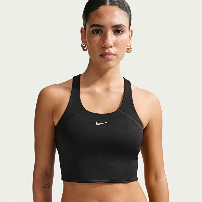 Nike Tempo Dri Fit Medium Sport Crop Bra Kadın Siyah Atlet