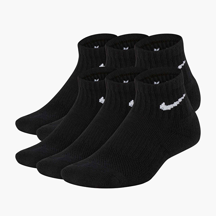 Nike Everyday Cush Ankle 6' lı Çocuk Siyah Çorap