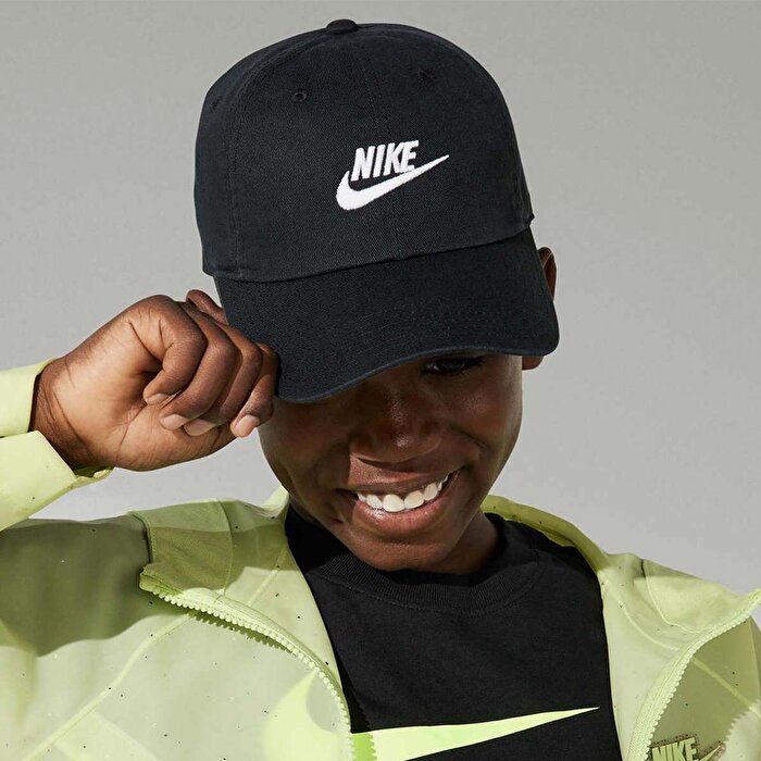 Nike Club Us Cb Futura Wash Çocuk Siyah Şapka