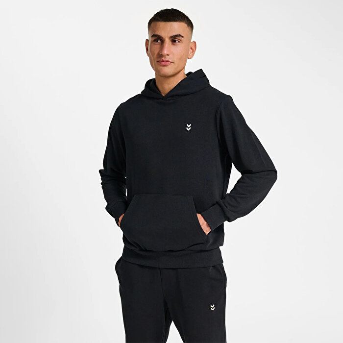 Hummel Pulse Erkek Siyah Kapüşonlu Sweatshirt