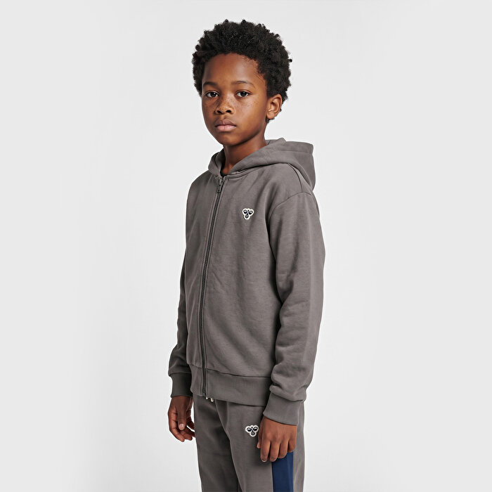 Hummel Loose Çocuk Gri Kapüşonlu Ceket