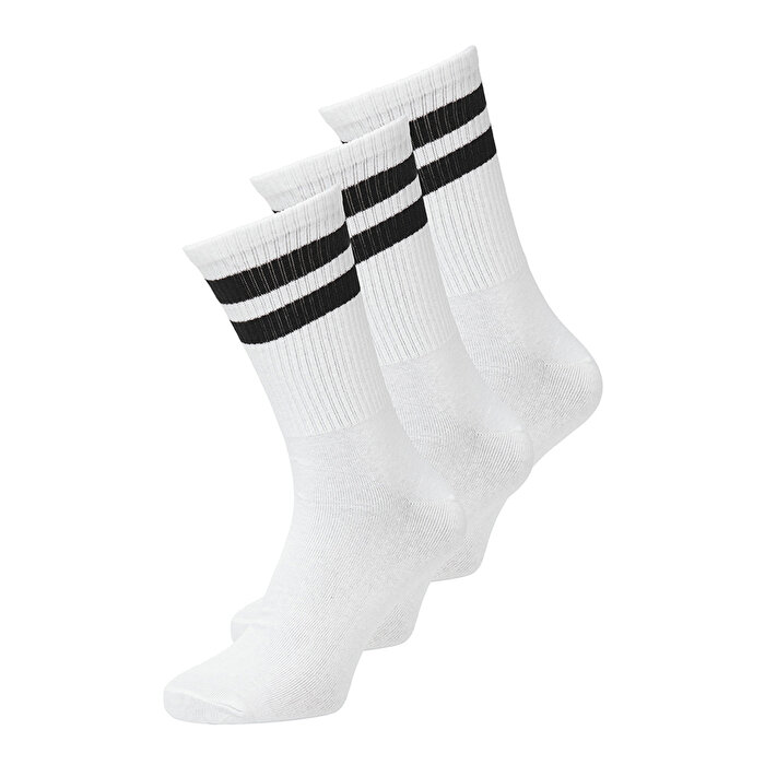 Jack&Jones Travis Tennis 3' lü Erkek Beyaz Çorap