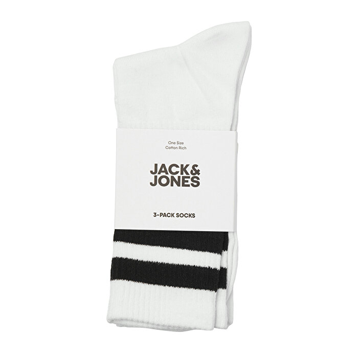 Jack&Jones Travis Tennis 3' lü Erkek Beyaz Çorap