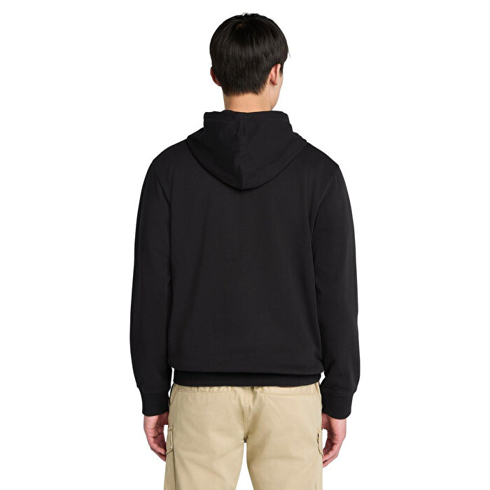 Timberland Established 1973 Embroidered Logo Erkek Siyah Kapüşonlu Sweatshirt