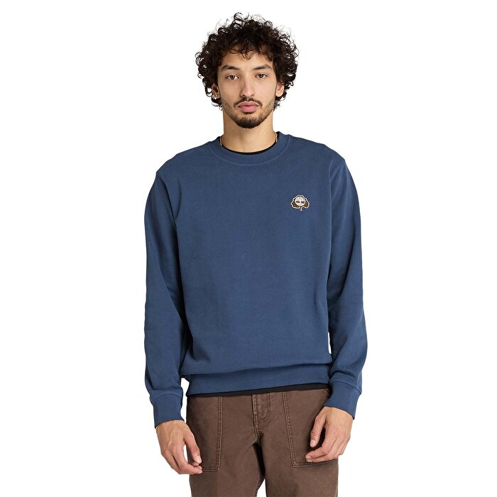Timberland Tree Logo Patch Erkek Mavi Sweatshirt
