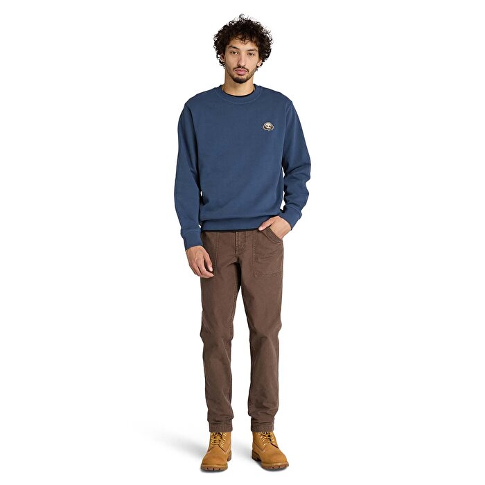 Timberland Tree Logo Patch Erkek Mavi Sweatshirt