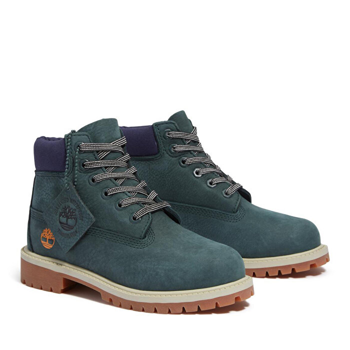 Timberland Premium 6 Inch Lace Up Waterproof Çocuk Yeşil Bot
