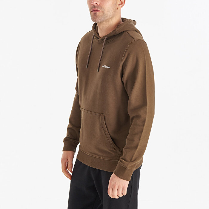 Columbia Basic Sm Logo Erkek Kahverengi Kapüşonlu Hoodie