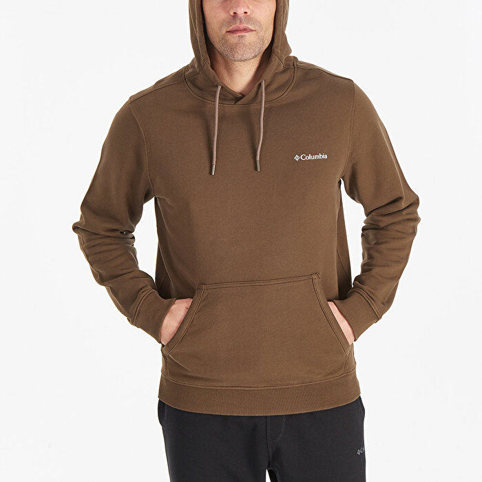 Columbia Basic Sm Logo Erkek Kahverengi Kapüşonlu Hoodie