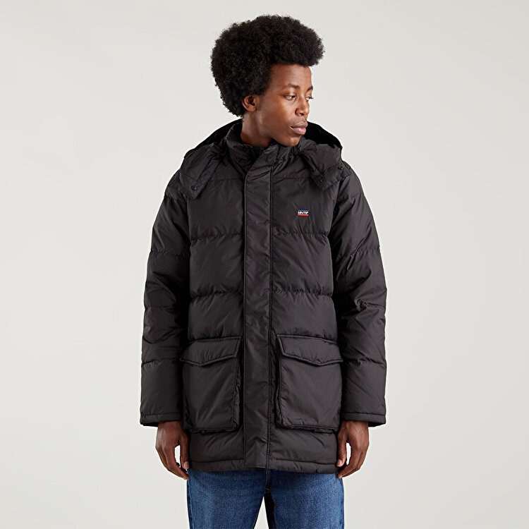 Levi's Fille Mid 2.0 Erkek Siyah Kapüşonlu Mont