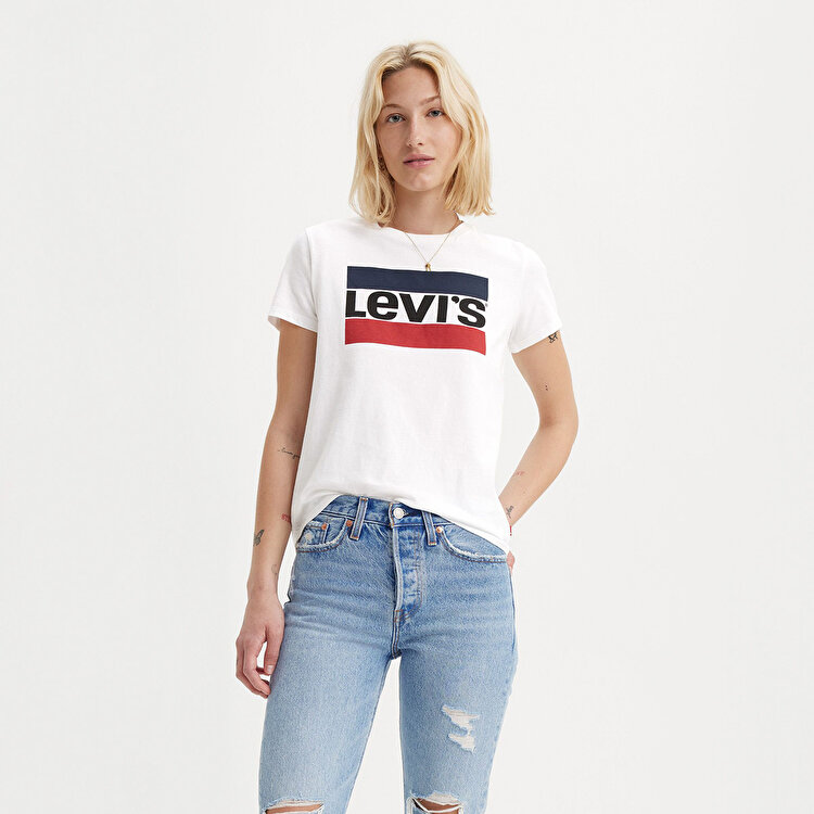 Levi's The Perfect Kadın Beyaz Yuvarlak Yaka Tişört