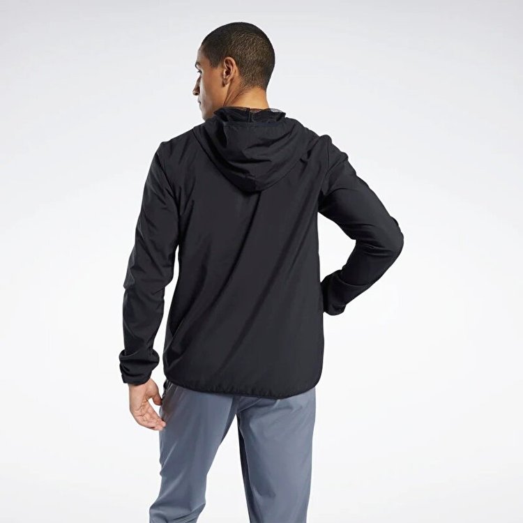 Reebok Training Essentials Woven Erkek Siyah Kapüşonlu Ceket FP9172 ...