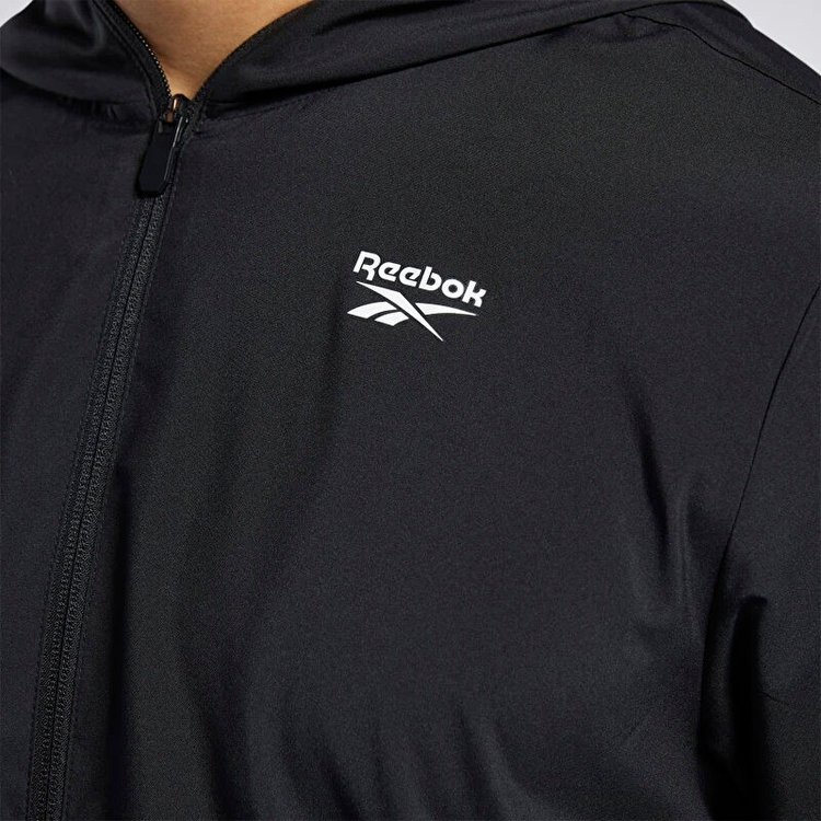 Reebok Training Essentials Woven Erkek Siyah Kapüşonlu Ceket FP9172 ...