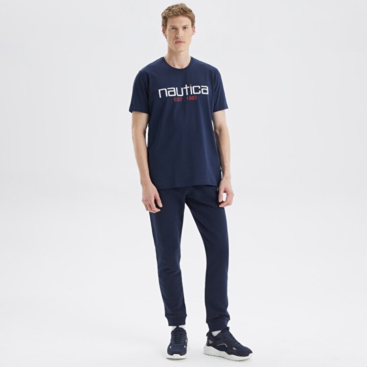 Nautica V35527T Erkek Lacivert Bisiklet Yaka Tişört