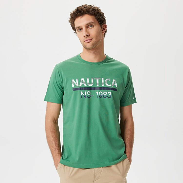 Nautica V35532T Erkek Yeşil Bisiklet Yaka Tişört