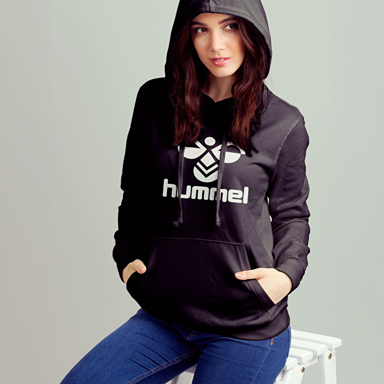 Hummel Billund Kadın Siyah Kapüşonlu Sweatshirt