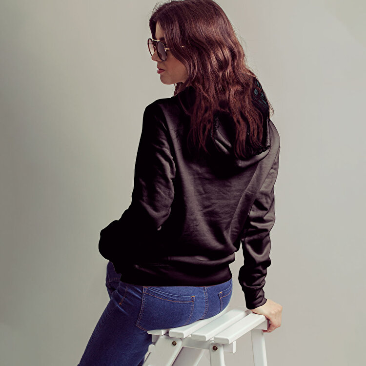Hummel Billund Kadın Siyah Kapüşonlu Sweatshirt