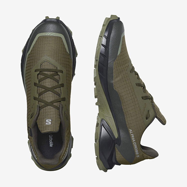 Salomon Alphacross 5 Goretex Erkek Haki Koşu Ayakkabısı L47310300