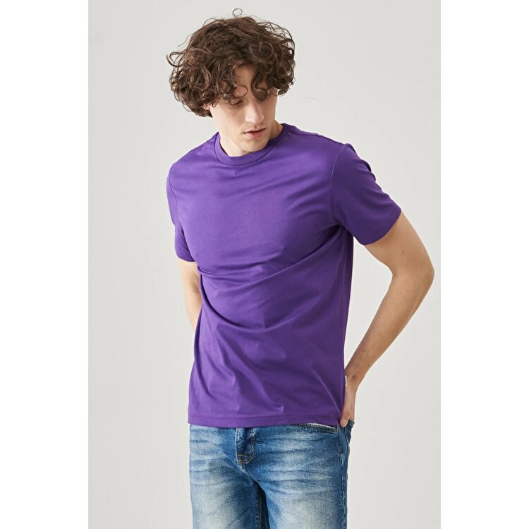 Lee Lightweight Erkek Mor Bisiklet Yaka Tişört L221069499 - Sporthink