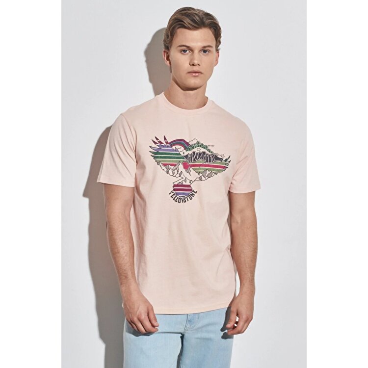 Wrangler Erkek Pembe Bisiklet Yaka Tişört
