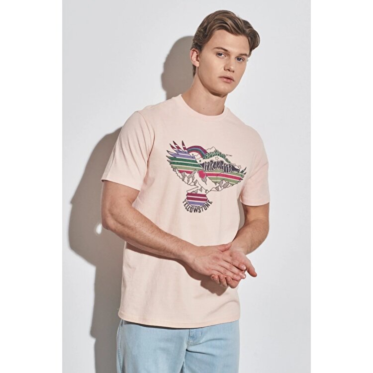 Wrangler Erkek Pembe Bisiklet Yaka Tişört