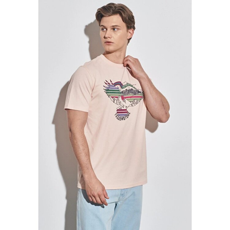Wrangler Erkek Pembe Bisiklet Yaka Tişört
