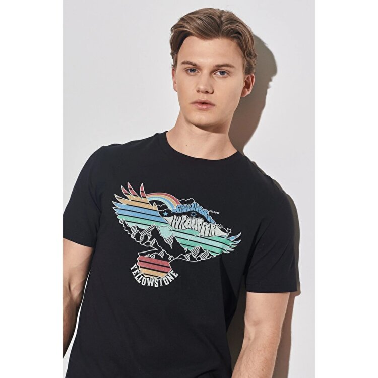 Wrangler Erkek Siyah Bisiklet Yaka Tişört