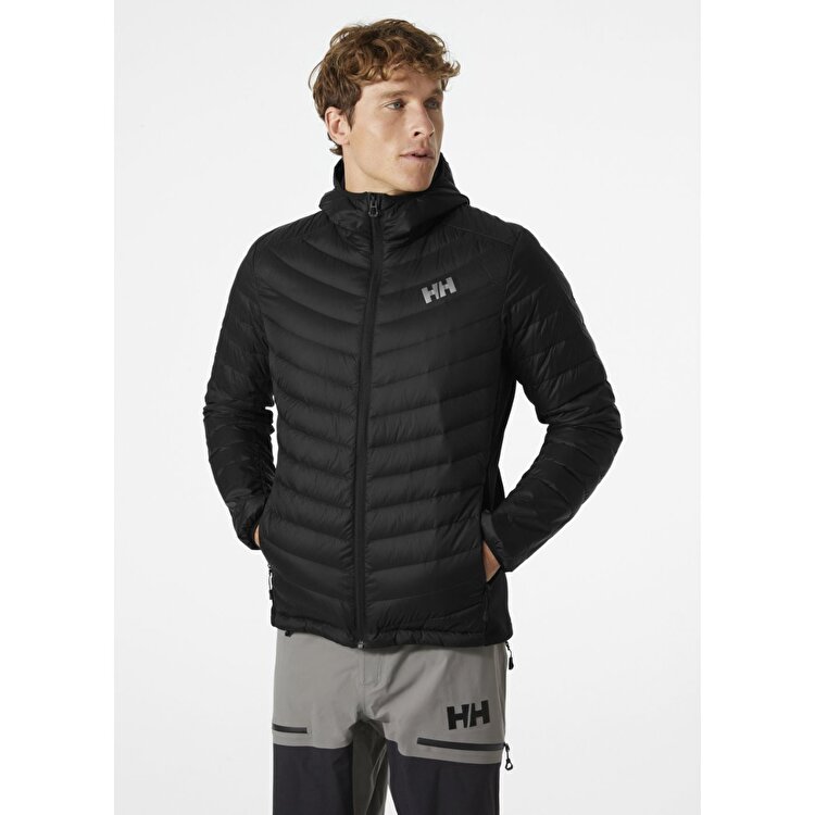 【BLACK】<H>ナイロン ポリウレタン シャーリング プルオーバー Helly Hansen Verglas Hooded Down Hybrid Insulator Erkek Siyah