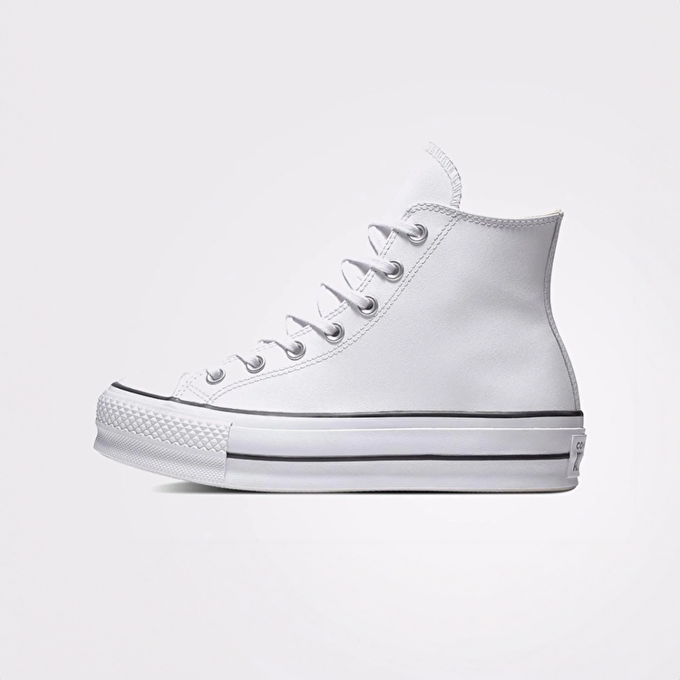 Converse Chuck Taylor All Star Platform Leath Kadın Beyaz Sneaker - Görsel 3