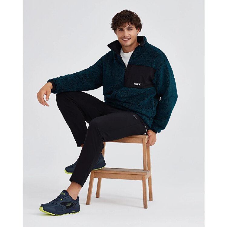 Skechers Outdoor Fleece Sherpa Erkek Lacivert Dik Yaka Ceket