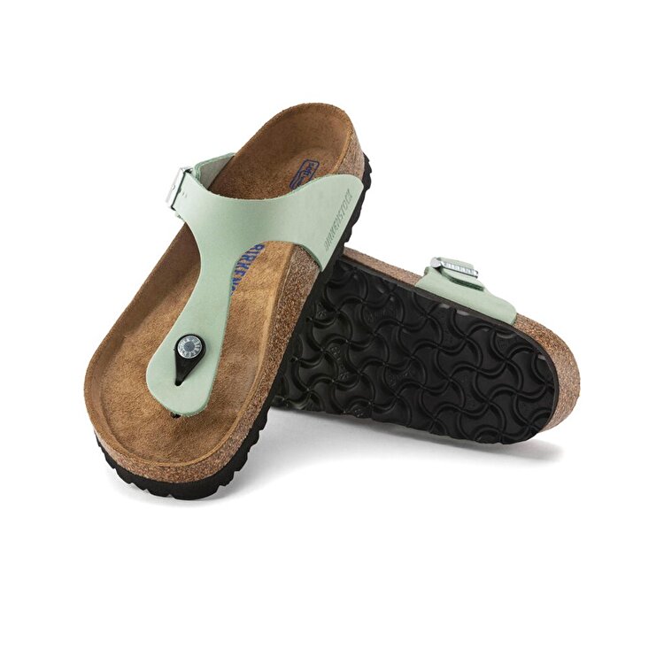 Birkenstock Gizeh Soft Footbed Nubuck Kadın Yeşil Terlik - Görsel 3