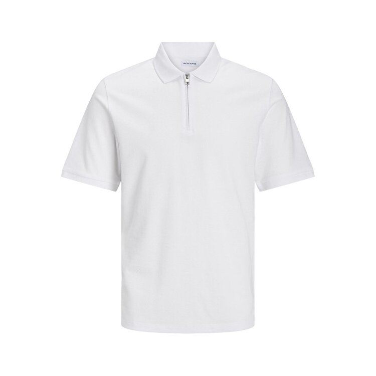 Jack&Jones Mac Zip Erkek Beyaz Klasik Yaka Polo Tişört 12249324