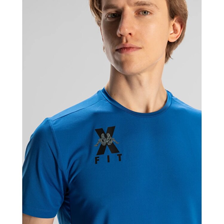Kappa Kombat Wkt Ello Erkek Mavi Bisiklet Yaka Tişört