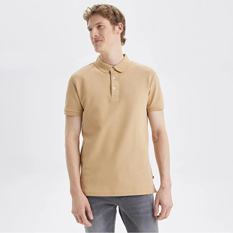 Nautica K35052T Erkek Bej Klasik Yaka Polo Tişört