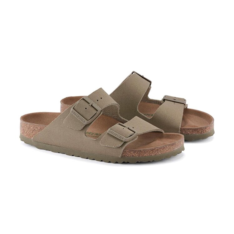 Birkenstock Arizona Tex Canvas Vegan Erkek Haki Terlik - Görsel 4
