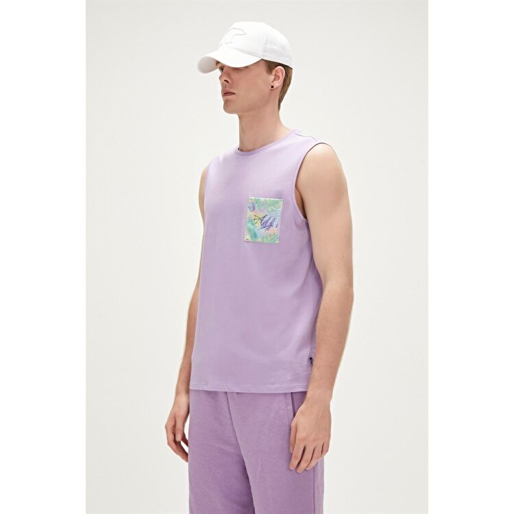 Bad Bear Monstera Erkek Mor Yuvarlak Yaka Atlet
