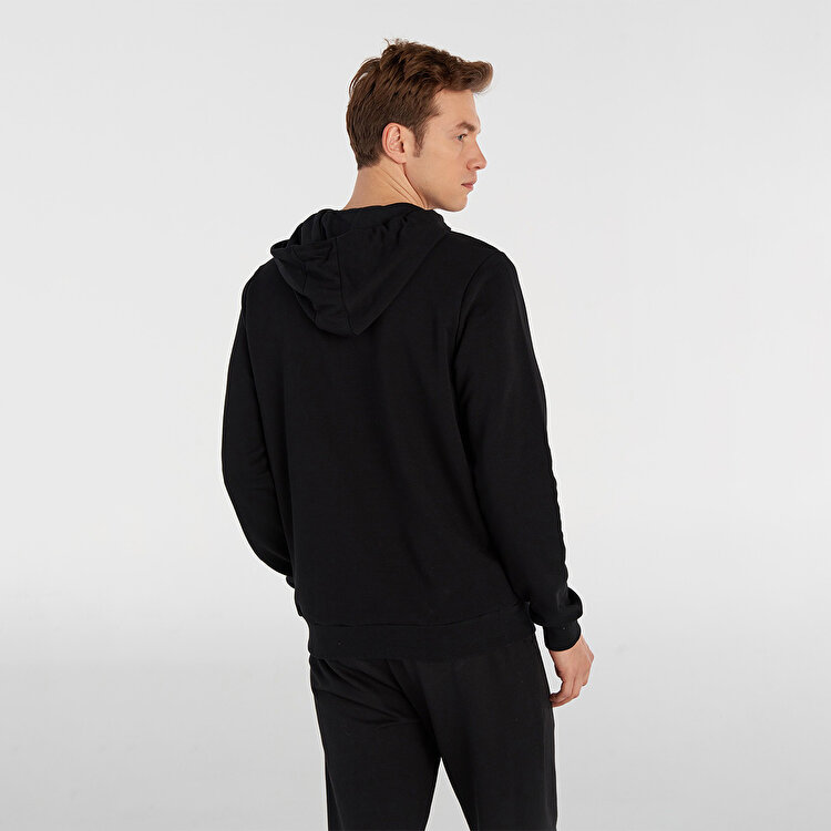 Hummel T-Ic Ico Erkek Siyah Kapüşonlu Sweatshirt