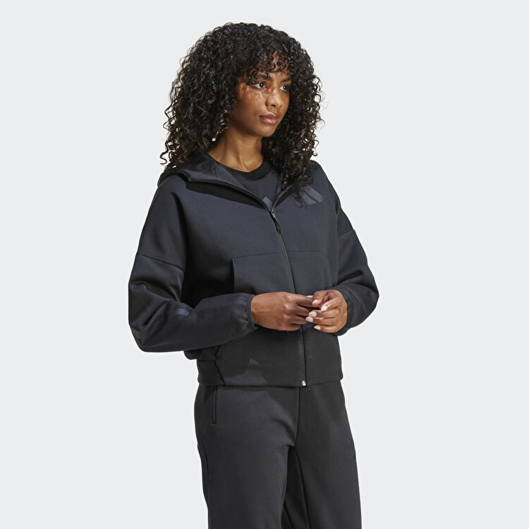 えり adidas Full Zip Z.N.E. Kadın Siyah Kapüşonlu Ceket JE7848 - Sporthink