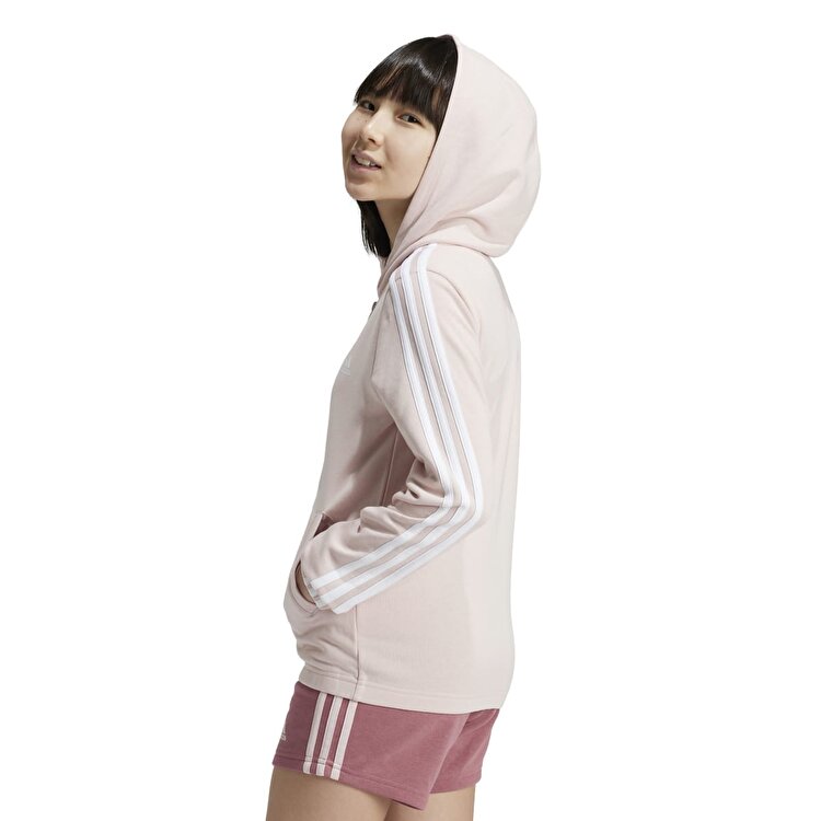 adidas Full Zip Hoodie G 3 Stripes Kadın Pembe Kapüşonlu Ceket