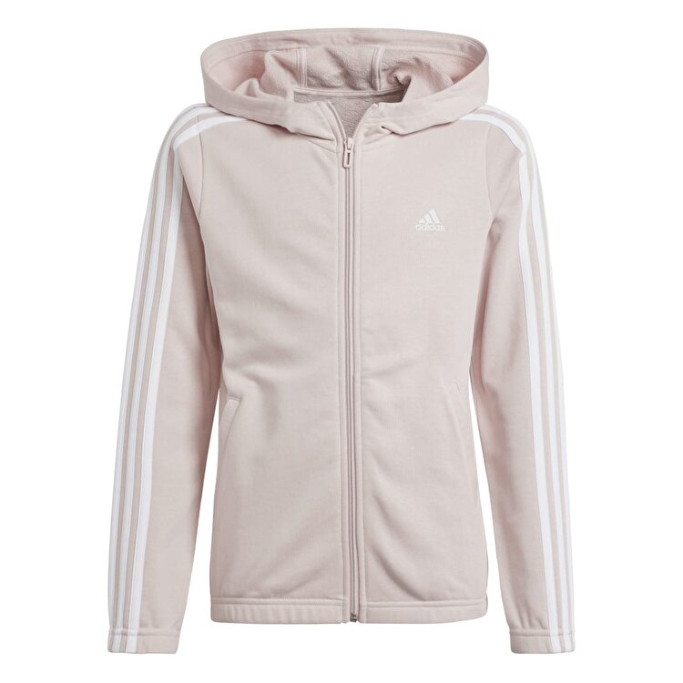 adidas Full Zip Hoodie G 3 Stripes Kadın Pembe Kapüşonlu Ceket